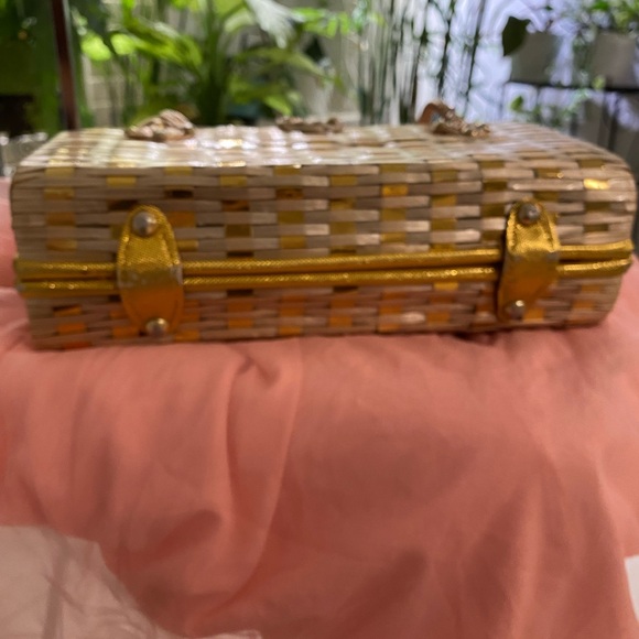 RAFFIA WOVEN HANDBAG VINTAGE - Picture 3 of 8